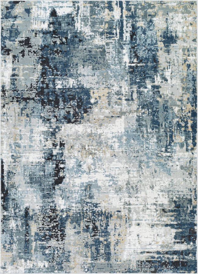 Surya Vloerkleed Woonkamer Slaapkamer Modern Abstract vloerkleed LENA Blauw Grijs 160x220 cm