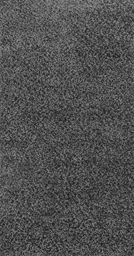 Surya Vloerkleed Woonkamer Slaapkamer Hoogpolig Shaggy Chic Loper Gang LILLY Effen Donkergrijs 80x150 cm