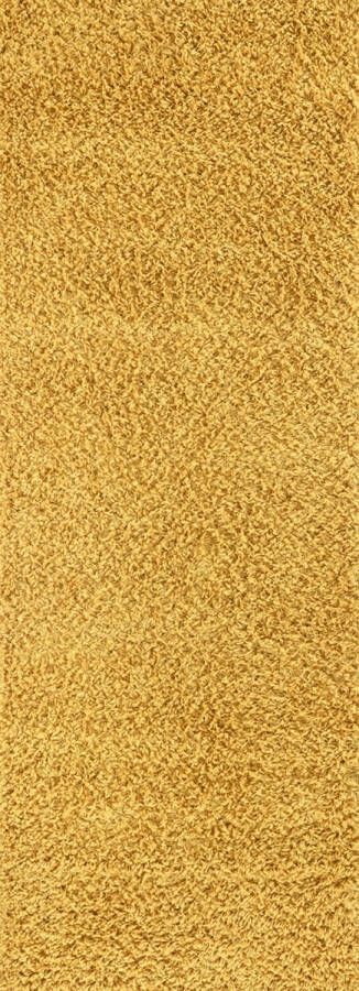 Surya Vloerkleed Woonkamer Slaapkamer Hoogpolig Shaggy Chic Loper Gang LILLY Effen Geel 80x220 cm