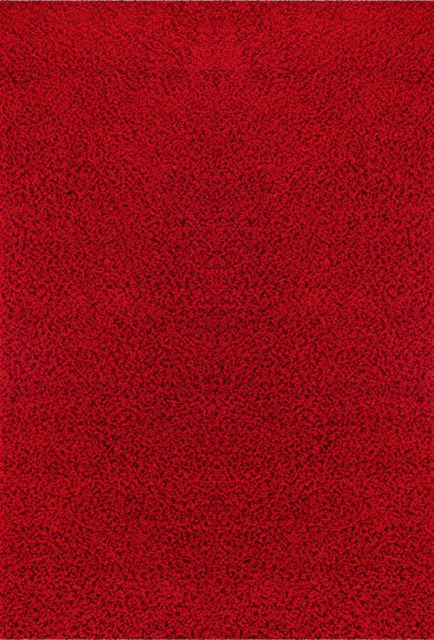 Surya Vloerkleed Woonkamer Slaapkamer Zacht Hoogpolig Shaggy Tapijt LILLY Effen Rood 200x290 cm