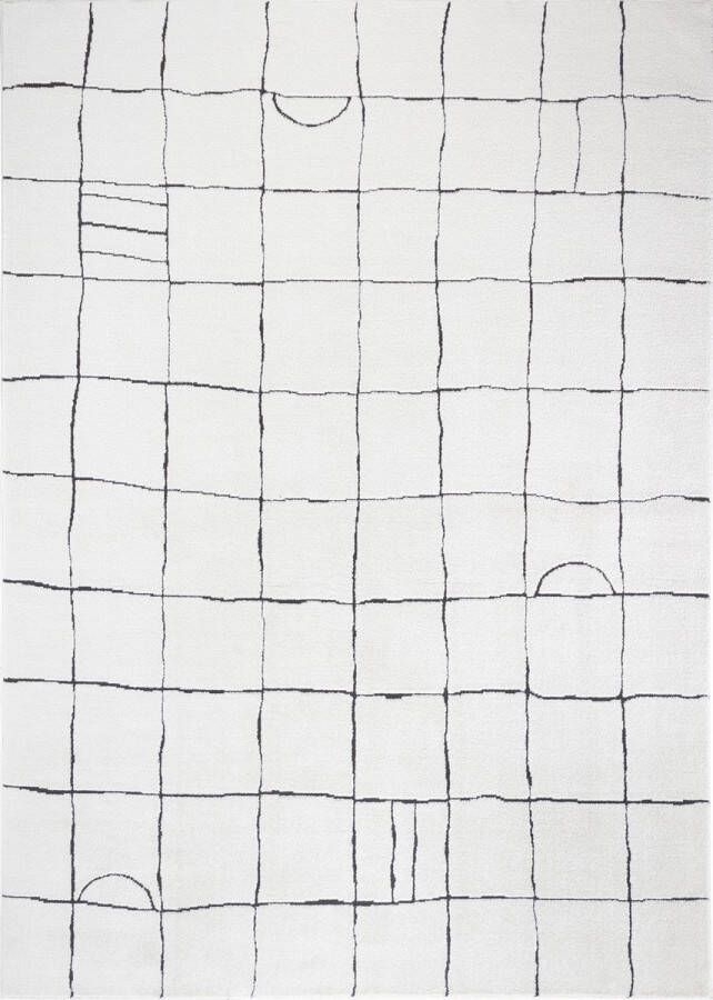 Surya Vloerkleed Woonkamer Slaapkamer Modern Scandinavisch Tapijt HOPE Ivoor Antraciet 200x275 cm - Foto 2