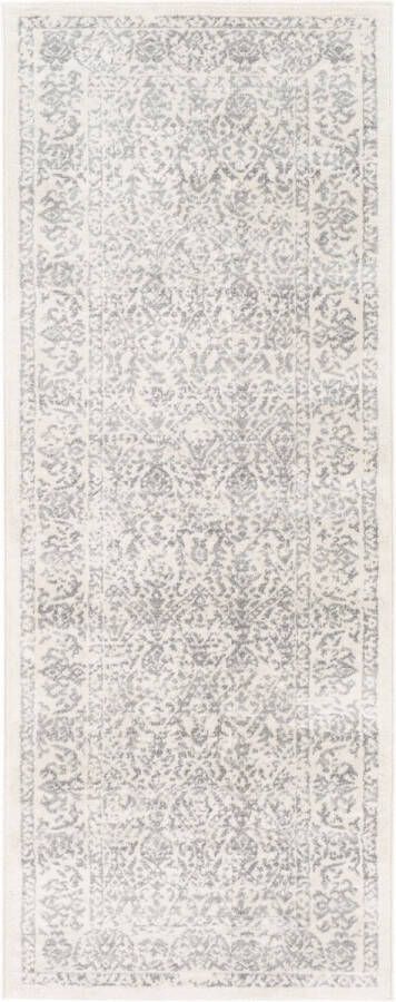 Surya Vloerkleed Woonkamer Slaapkamer Vintage Oosters Loper Gang MARGAUX Wit Grijs 80x220 cm - Foto 2