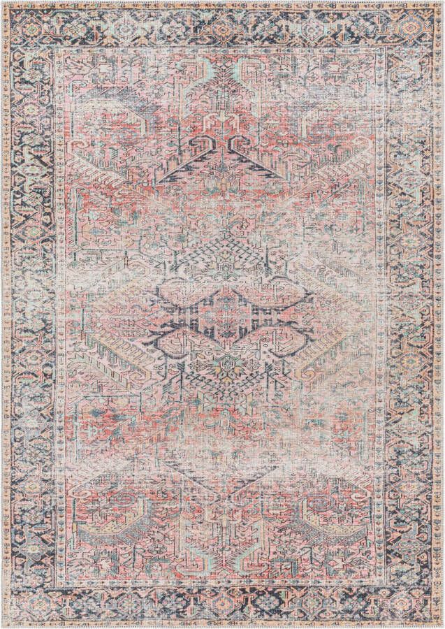 Surya Vloerkleed Woonkamer Slaapkamer Afwasbaar Vintage Tapijt ELENA Roze Koraal 160x213 cm