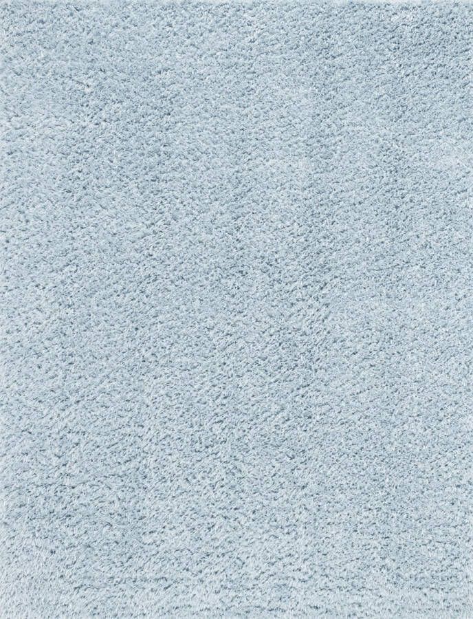 Surya Vloerkleed Woonkamer Slaapkamer Hoogpolig Shaggy Chic Effen vloerkleed Soso Effen Blauw 120x180 cm