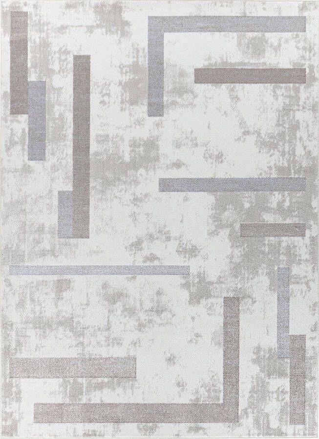 Surya Vloerkleed Woonkamer Slaapkamer Skandi Industrieel vloerkleed GABBY Wit 120x170 cm - Foto 1