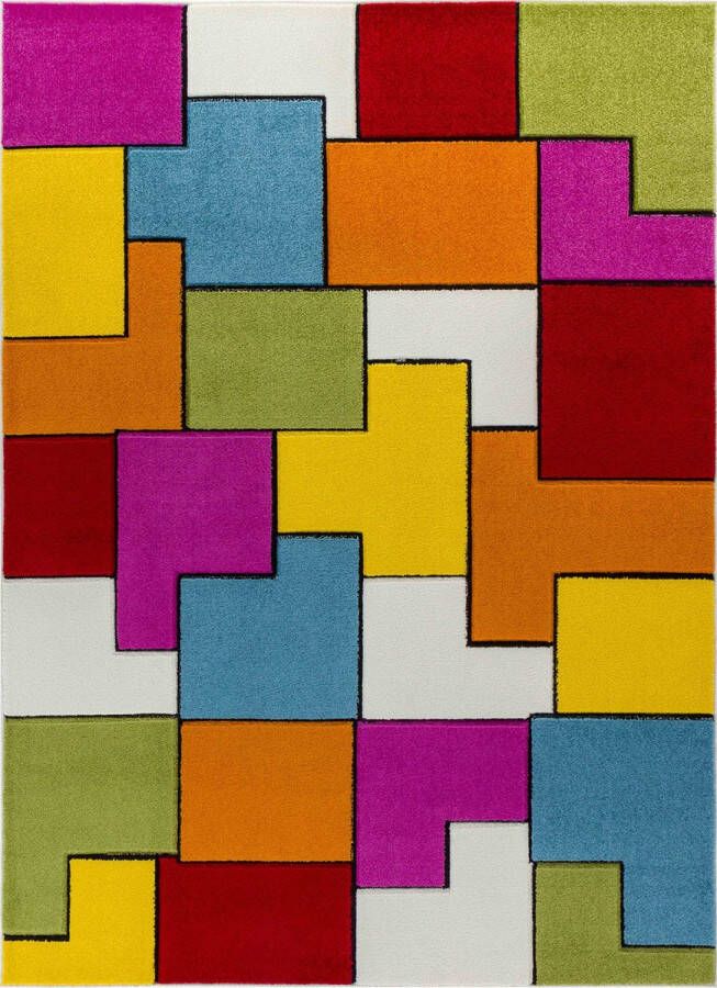 Surya Vloerkleed Woonkamer Slaapkamer Skandi Retro Tapijt BONNIE Meerkleurig 160x213 cm