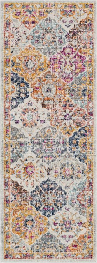 Surya Vloerkleed Woonkamer Slaapkamer Vintage Oosters Loper Gang INES Meerkleurig Oranje 78x365 cm