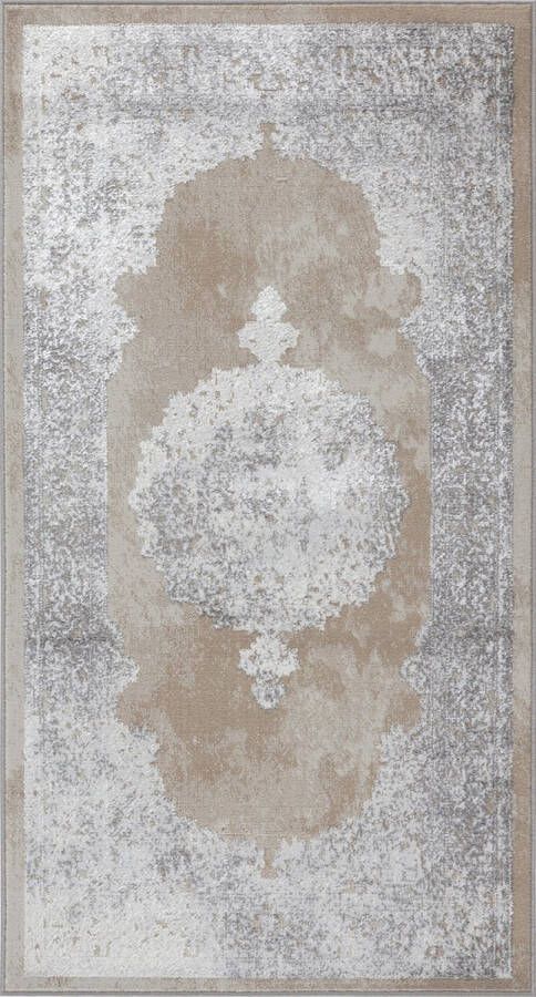 Surya Vloerkleed Woonkamer Slaapkamer Vintage Oosters Tapijt DEFNE Beige Wit 80x150 cm