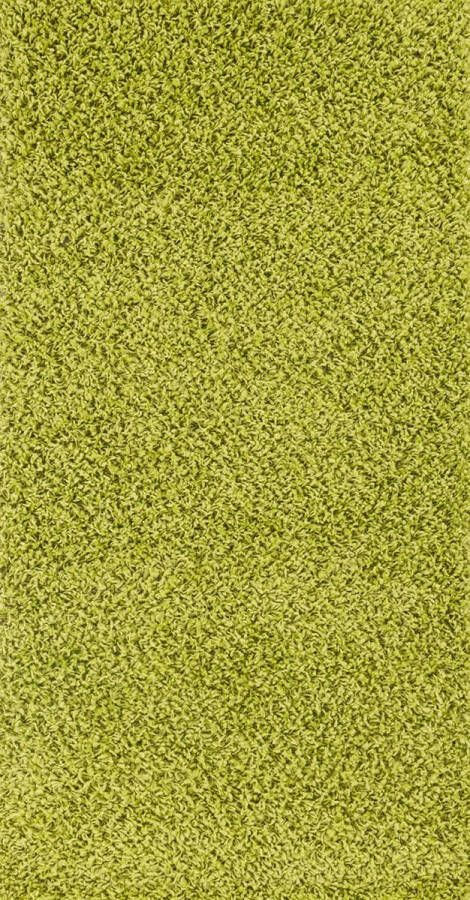 Surya Vloerkleed Woonkamer Slaapkamer Hoogpolig Shaggy Chic Loper Gang LILLY Effen Groen 80x150 cm