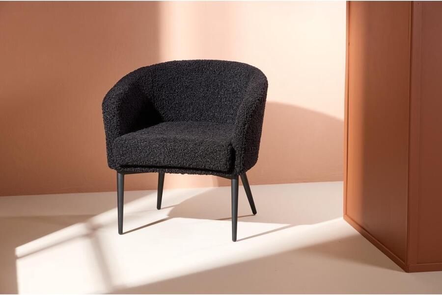 Svea Bianca fauteuil teddy zwart