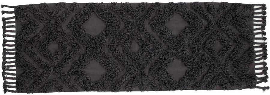 Svea Dario vloerkleed 70 x 200 cm donkergrijs