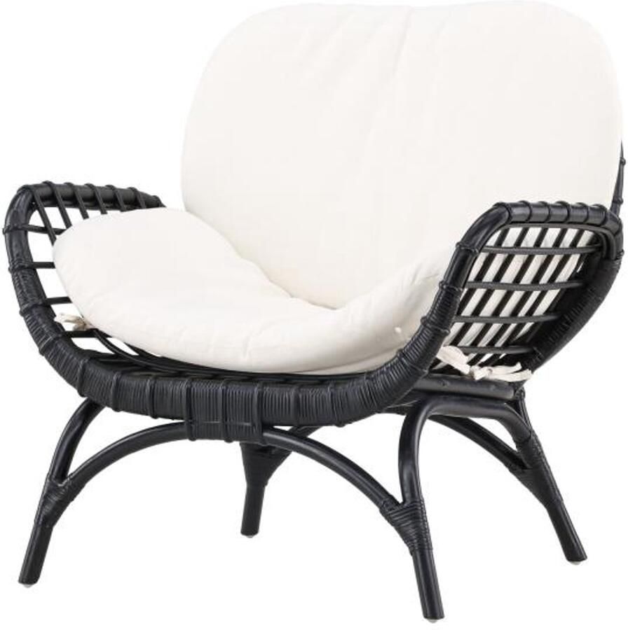 Svea Hugo outdoor loungestoel wicker zwart