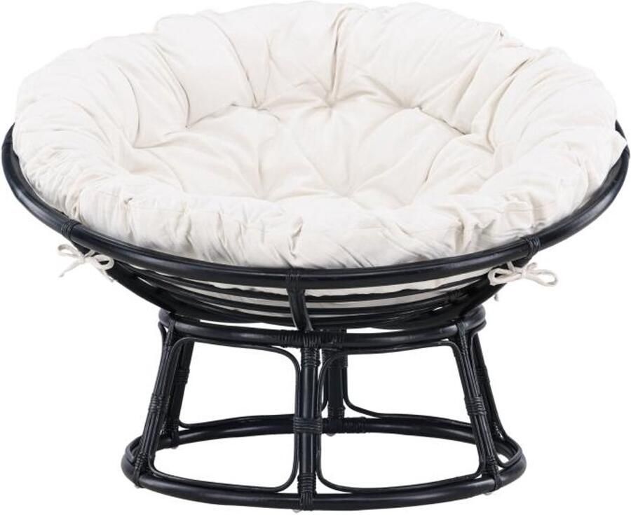 Svea Ivan loungestoel zwart- rattan