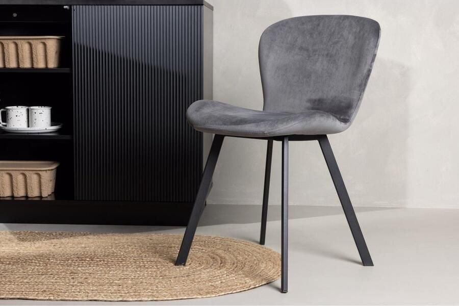 Svea Jilla eetkamerstoel velvet grijs