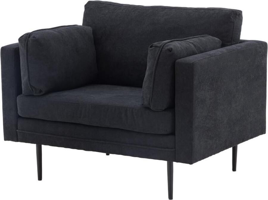 Svea Kora fauteuil linnen zwart