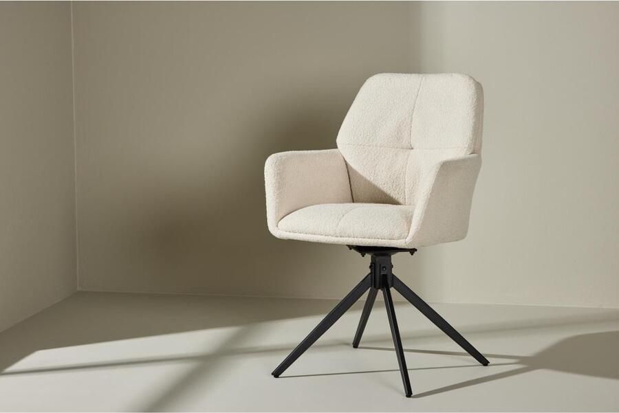 Svea Lucetta eetkamerstoel boucle wit