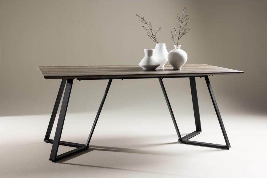 Svea Mako rechthoekige eettafel 180 x 90 cm donkerbruin zwart - Foto 2