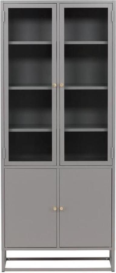 Svea Noma vitrinekast 80 x 190 cm lichtgrijs