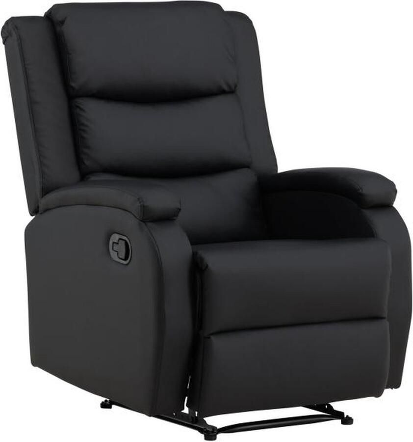 Svea Pino verstelbare fauteuil lederlook zwart