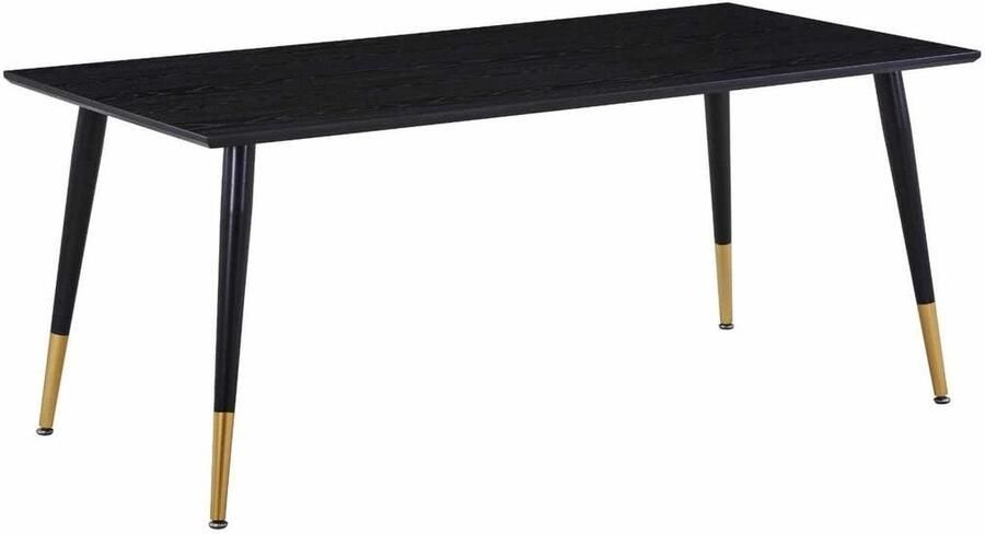 Svea Pura rechthoekige eettafel 180 x 90 cm zwart goud