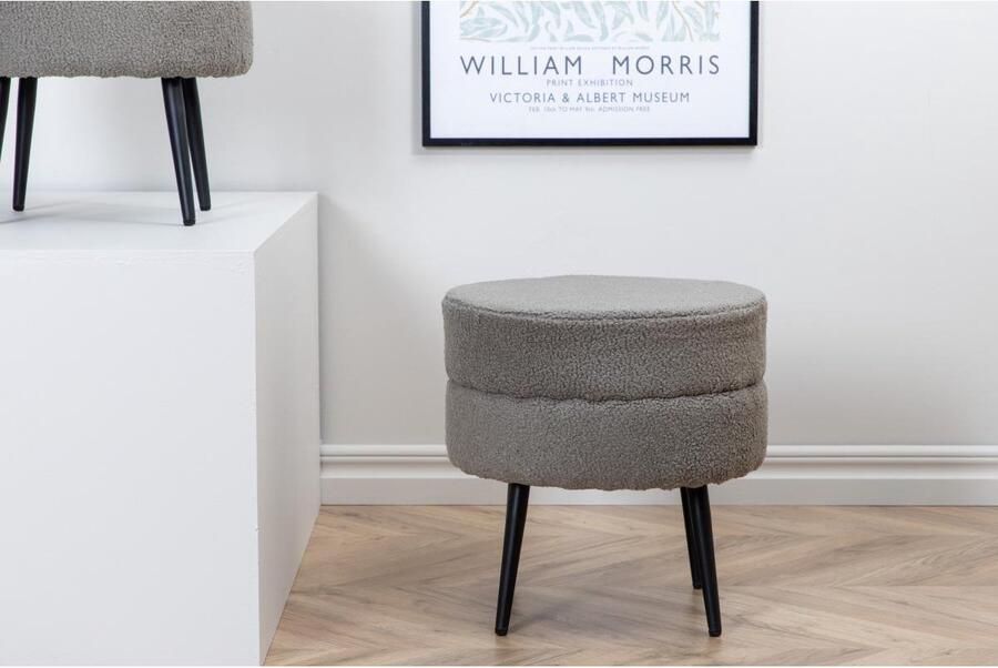 Svea Zane hocker teddy grijs