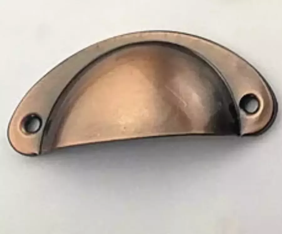 SVH Company Meubelgreep Vintage Schelpvormige Ladehandgrepen Roodkoper 4 stuks Lade Laden Greep Hand Vat Handvat Handvaten Rood Koper Roodkoper