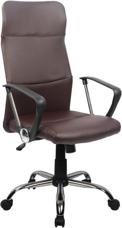 SVITA AIKO bureaustoel directiestoel met wielen armleuningen hoge rugleuning in hoogte verstelbaar schommelmechanisme bruin