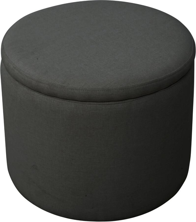 SVITA AMBER opbergbox met deksel kruk met opbergruimte zitkruk antraciet