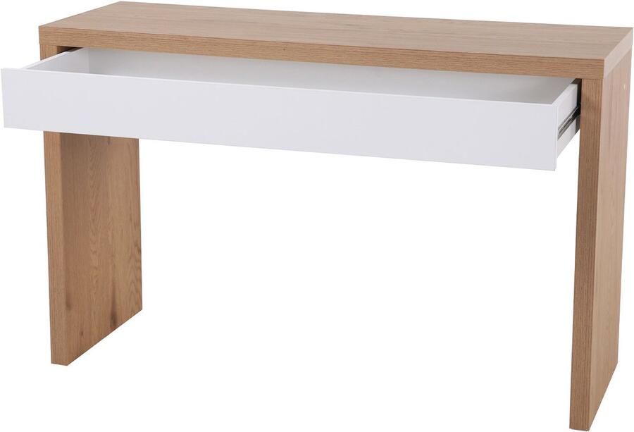 SVITA ANGULAR Bureau met lade Kaptafel 120x40x76 cm Eiken-Wit