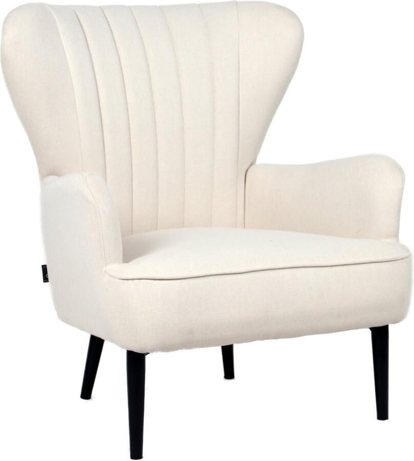 SVITA ARTHUR Wing Chair Fauteuil Relaxfauteuil Modern gestoffeerd Stof Crème
