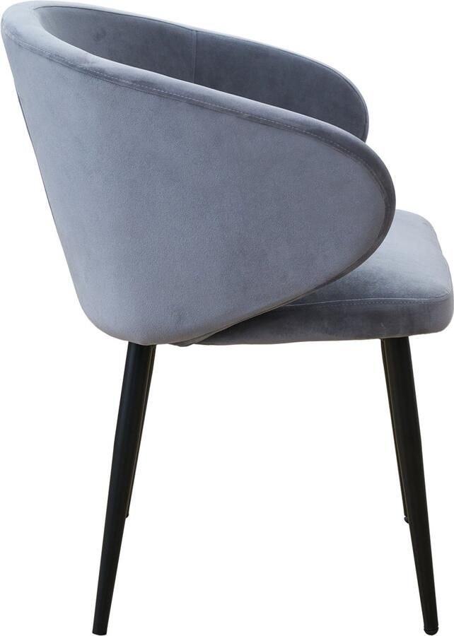 SVITA AUDREY Set van 2 eetkamerstoelen keukenfauteuils met armleuningen fluweel donkergrijs