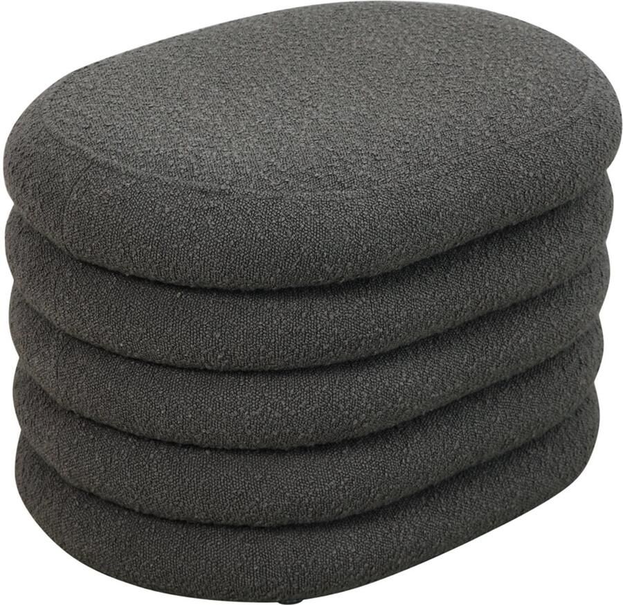 SVITA BLOSSOM S Kruk met opbergruimte poef boucle bekleding donkergrijs