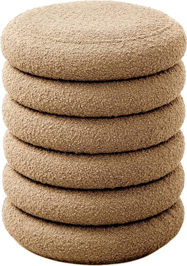 SVITA BLOSSOM XS Kruk met opbergruimte Ottomaan Boucle bekleding Beige