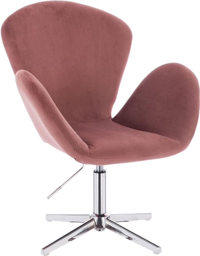 SVITA BROOX lounge chair in hoogte verstelbare draaistoel fluweel roze
