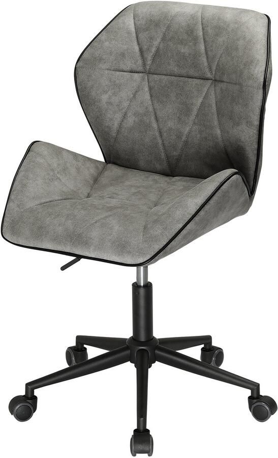 SVITA bureaustoel comfortabele bureaustoel in hoogte verstelbaar zonder armleuningen imitatiesuède lichtgrijs