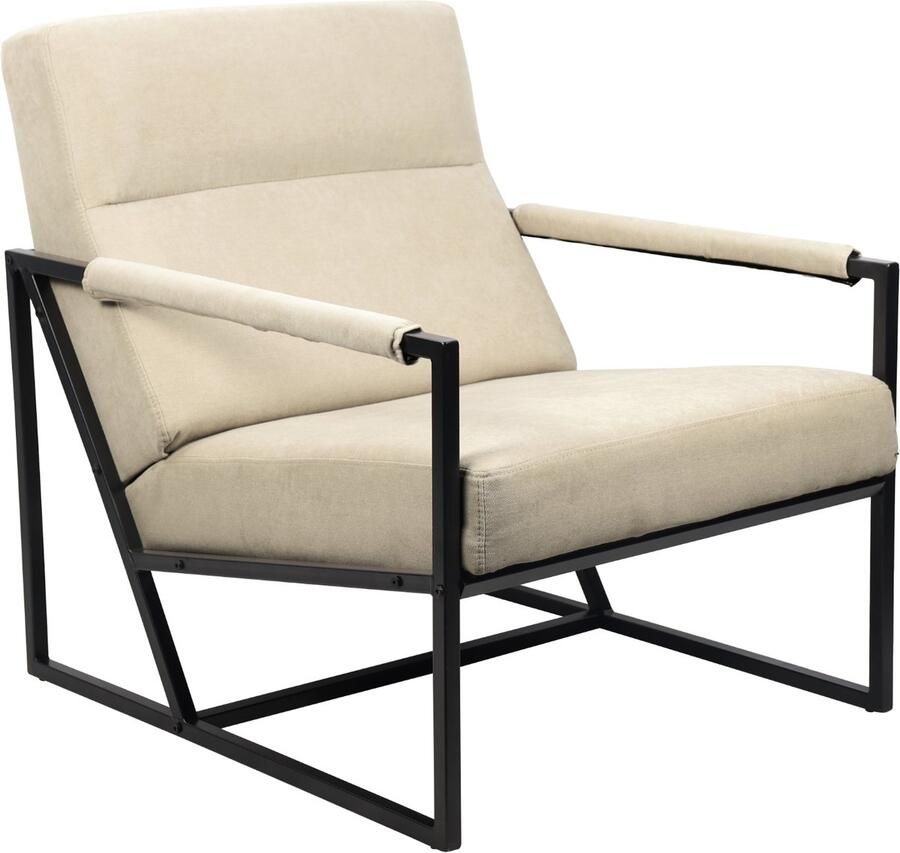 SVITA CHRIS fauteuil lounge stoel cocktail stoel gestoffeerde stoel binnen met armleuning comfortabel modern vintage woonkamer slaapkamer kantoor beige