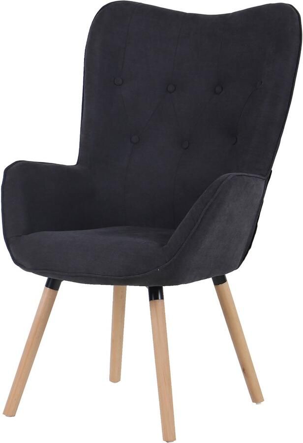 SVITA CLEO oorfauteuil relaxfauteuil tv-stoel leesstoel donkergrijs