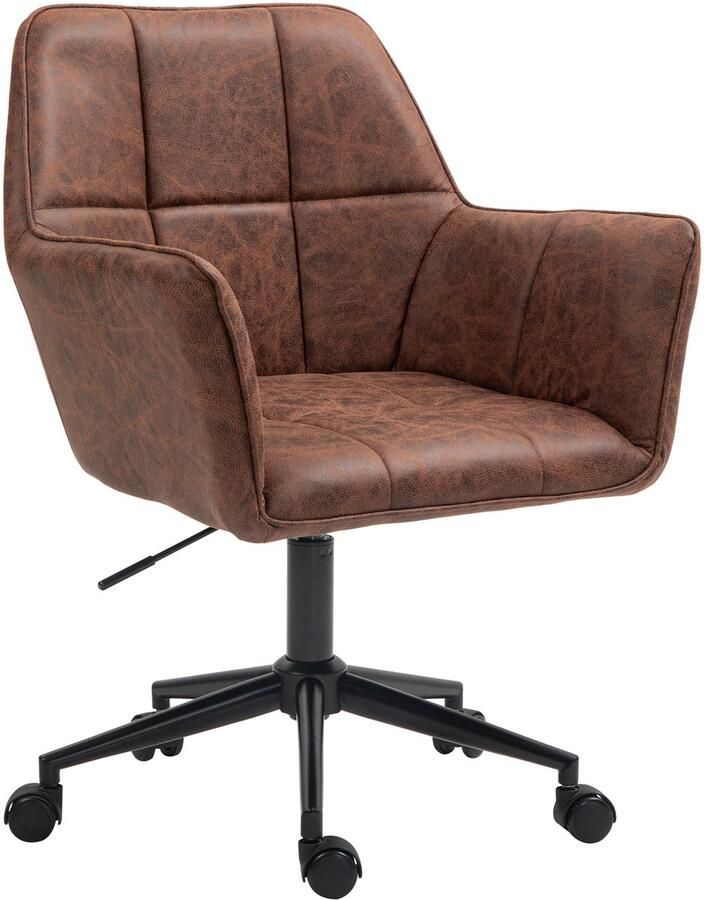 SVITA GREG bureaustoel in hoogte verstelbaar kunstleer bruin