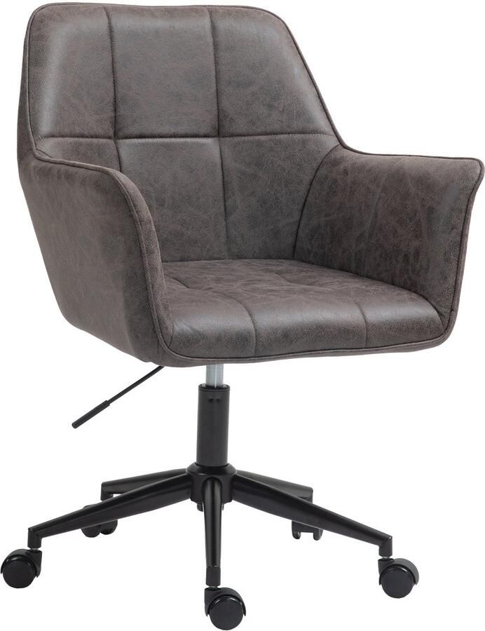 SVITA GREG bureaustoel in hoogte verstelbaar kunstleer grijs