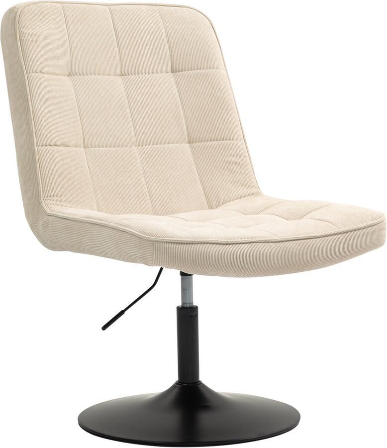 SVITA HENRY loungestoel gestoffeerde stoel draaistoel draaivoet loungestoel corduroy hoes beige