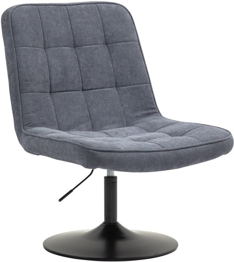 SVITA HENRY loungestoel gestoffeerde stoel draaistoel draaivoet loungestoel corduroy hoes grijs