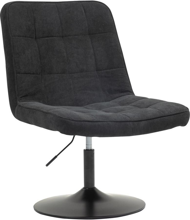 SVITA HENRY loungestoel gestoffeerde stoel draaistoel draaivoet loungestoel corduroy hoes zwart