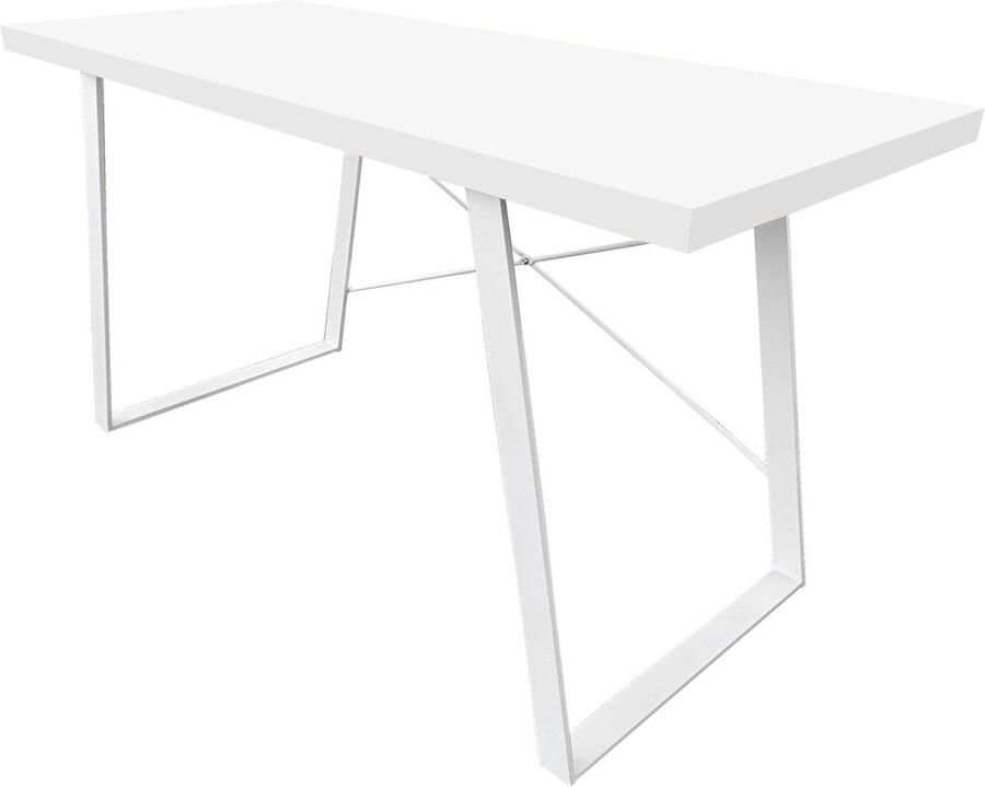 SVITA INDUSTRIAL bureau in het wit met witte metalen poten