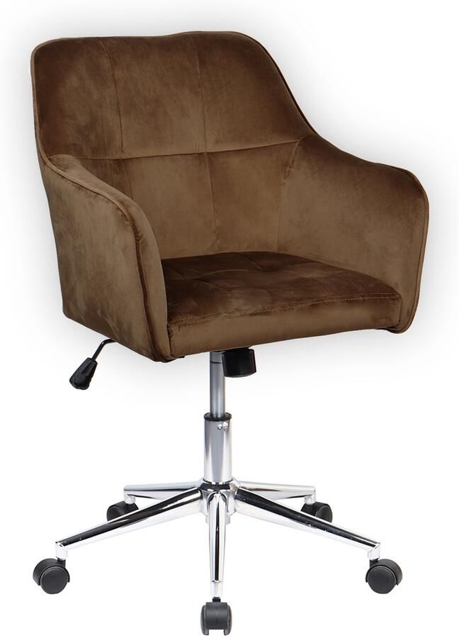 SVITA JAKE bureaustoel vergaderstoel directiestoel kantoor velvet bruin