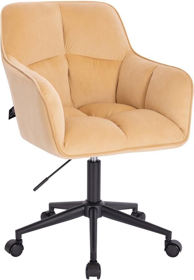 SVITA JERRY bureaustoel met armleuningen in hoogte verstelbare draaistoel met wielen fluweel beige