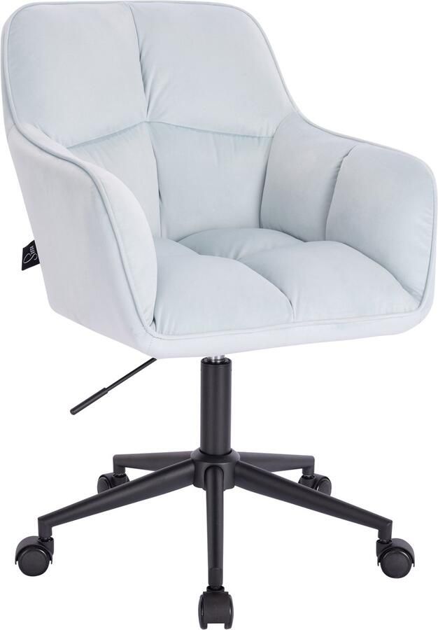 SVITA JERRY bureaustoel met armleuningen in hoogte verstelbare draaistoel met wielen fluweel lichtblauw