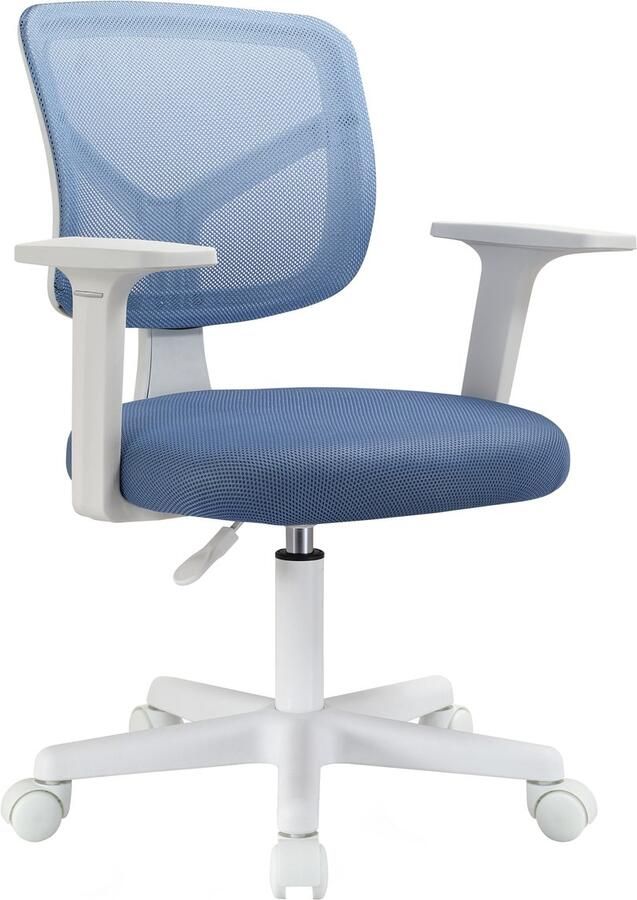 SVITA JOY kinderbureaustoel in hoogte verstelbare draaistoel met wielen bureaustoel voor kinderen blauw