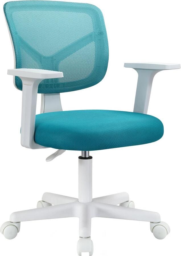 SVITA JOY kinderbureaustoel in hoogte verstelbare draaistoel met wielen bureaustoel voor kinderen turkoois