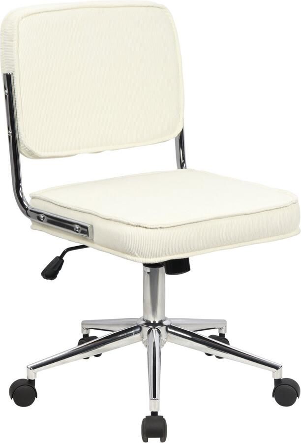 SVITA LIV bureaustoel draaistoel kaptafelstoel in hoogte verstelbaar met wielen schommelmechanisme vintage design wit