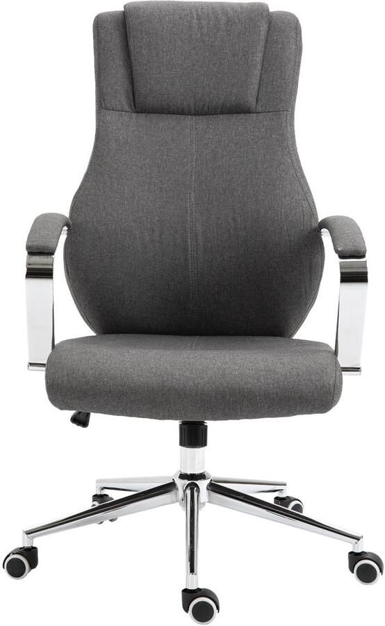 SVITA MELLOW bureaustoel polyester draaistoel armleuningen in hoogte verstelbaar donkergrijs
